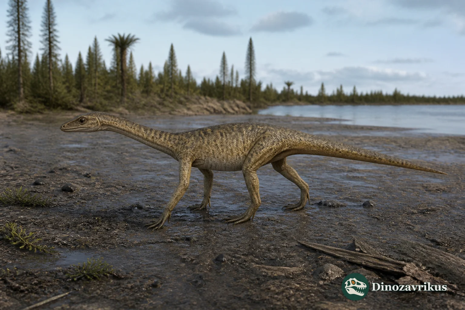 Protorosaurus speneri on the margin of a Late Permian Zechstein lagoon
