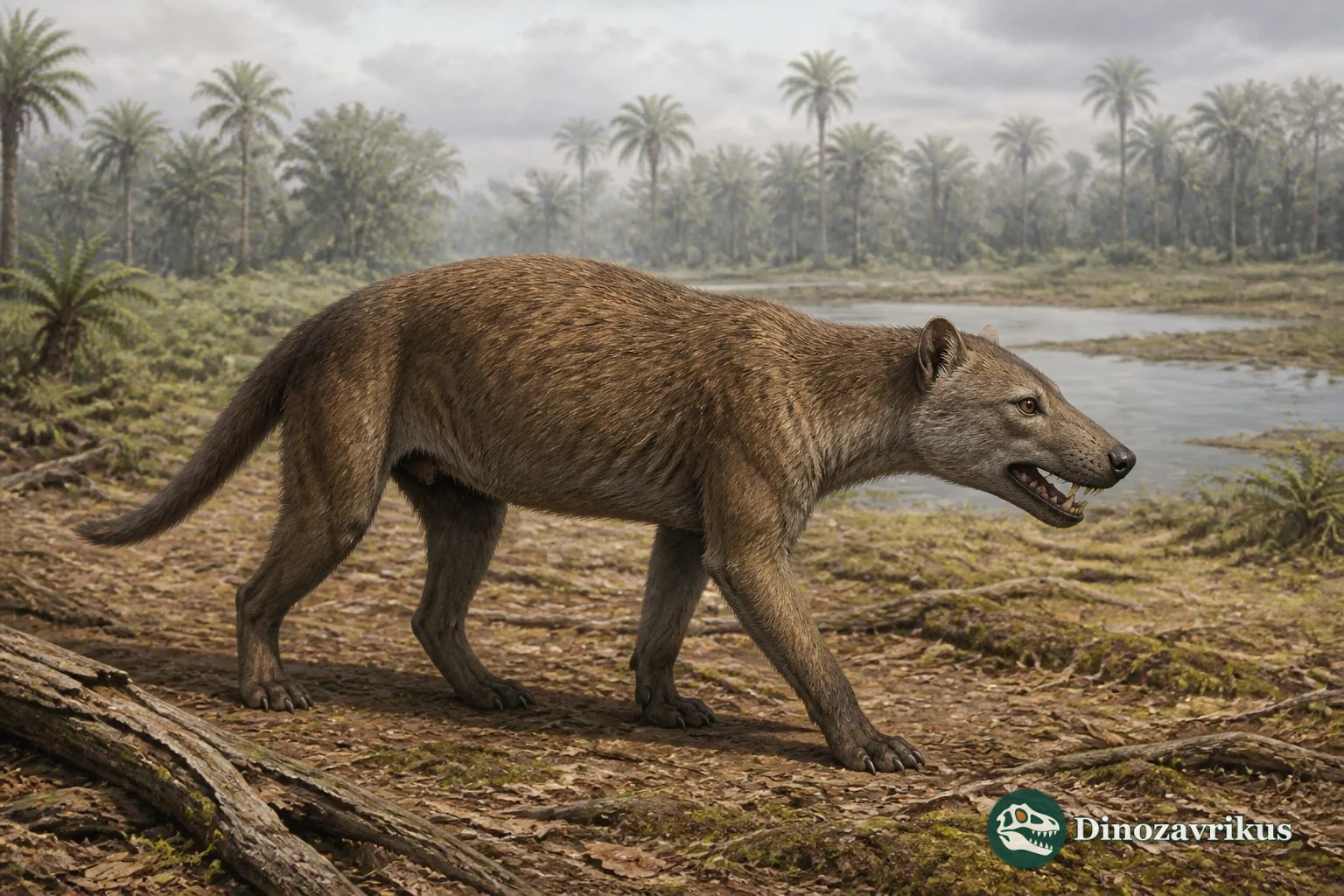 Prototomus inspecting the forest floor in an early Eocene woodland