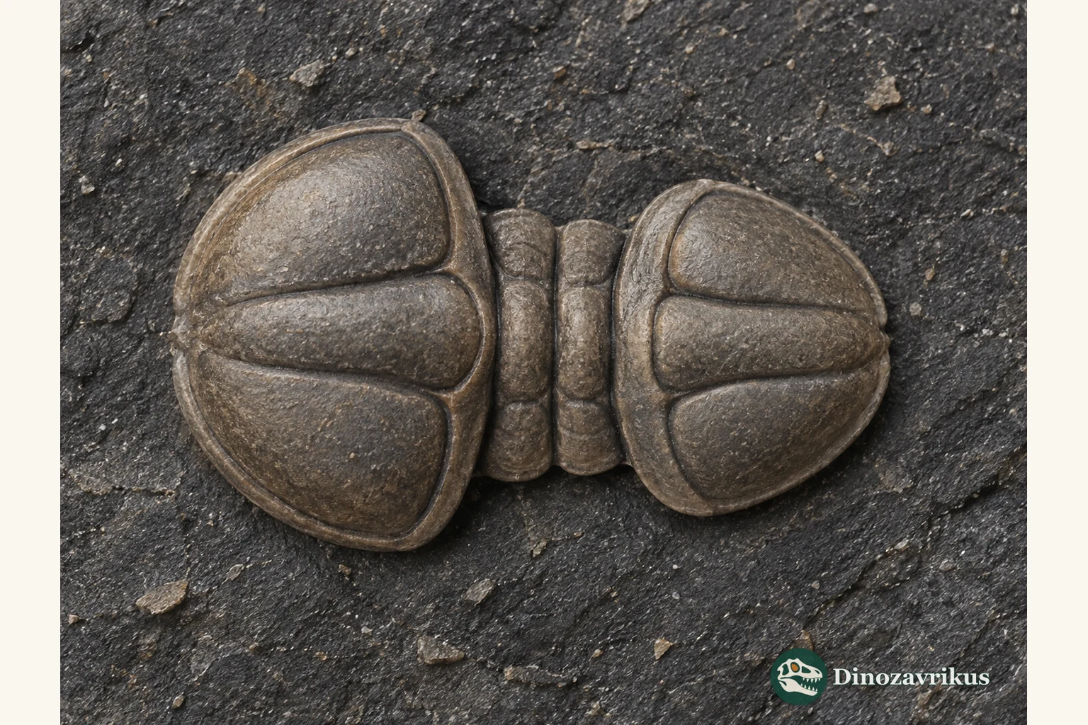 Dorsal reconstruction of a blind Pseudagnostus agnostid with rounded cephalon, short thorax and pygidium
