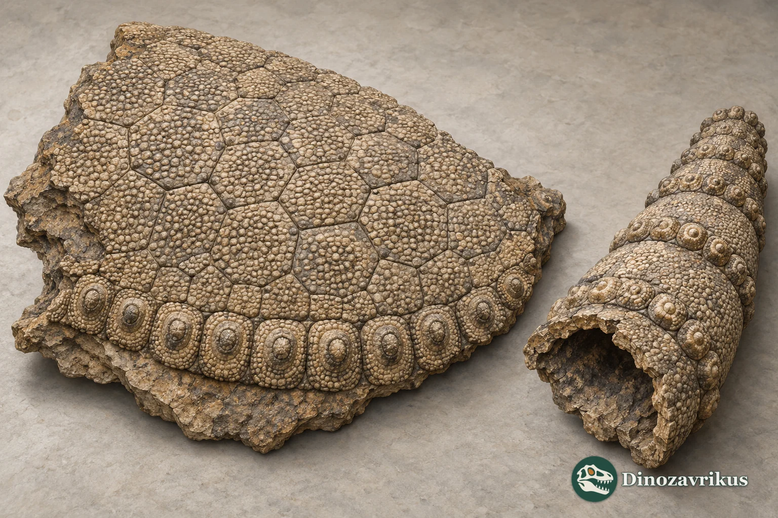 Educational reconstruction of glyptodont osteoderms and the tail tube of Pseudoplohophorus