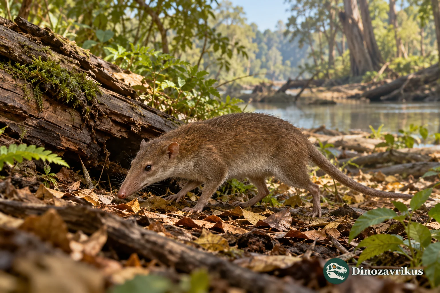Artistic reconstruction of Puercolestes in an early Paleocene woodland