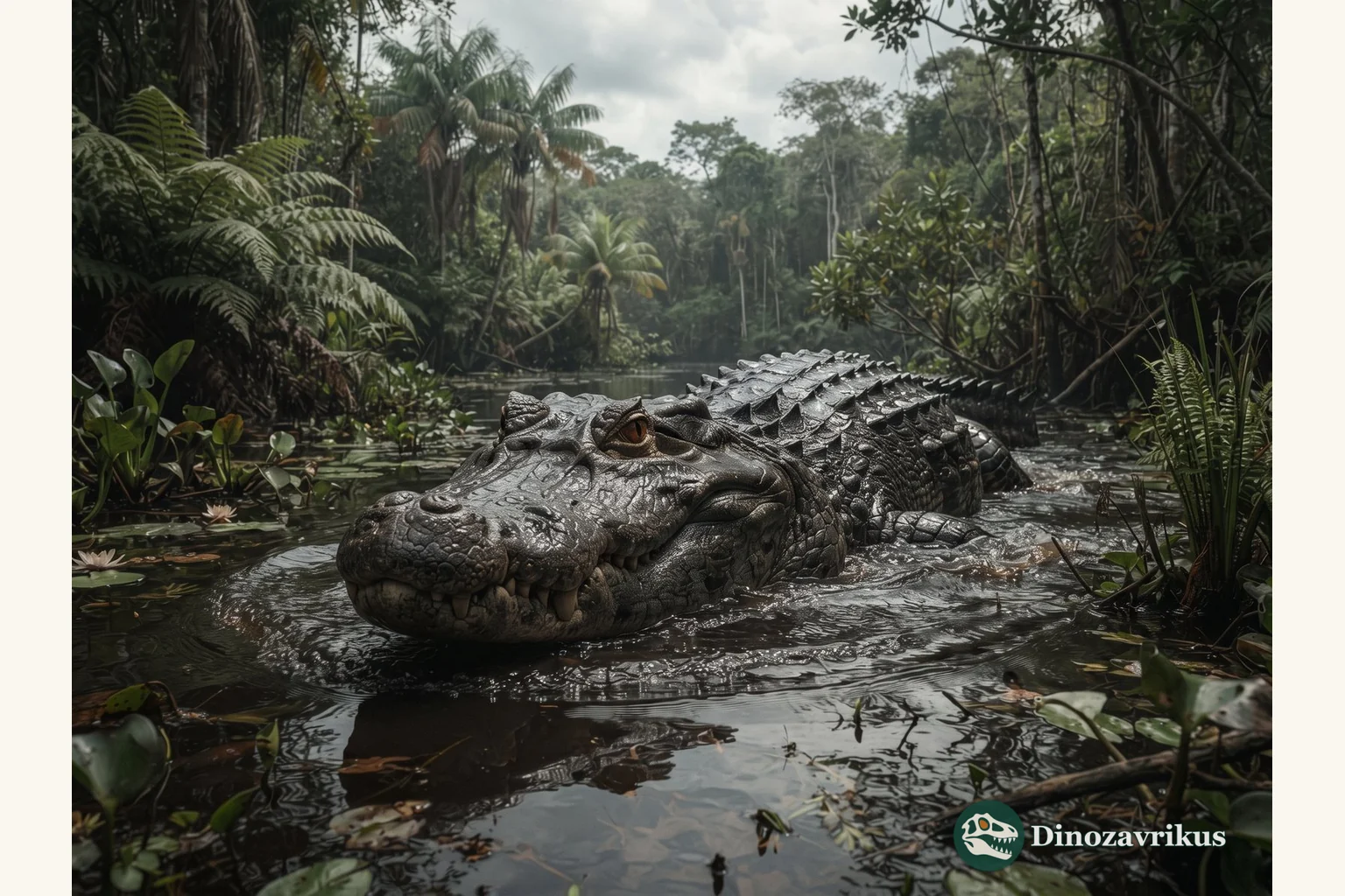 Purussaurus reconstructed in a Miocene Amazonian wetland