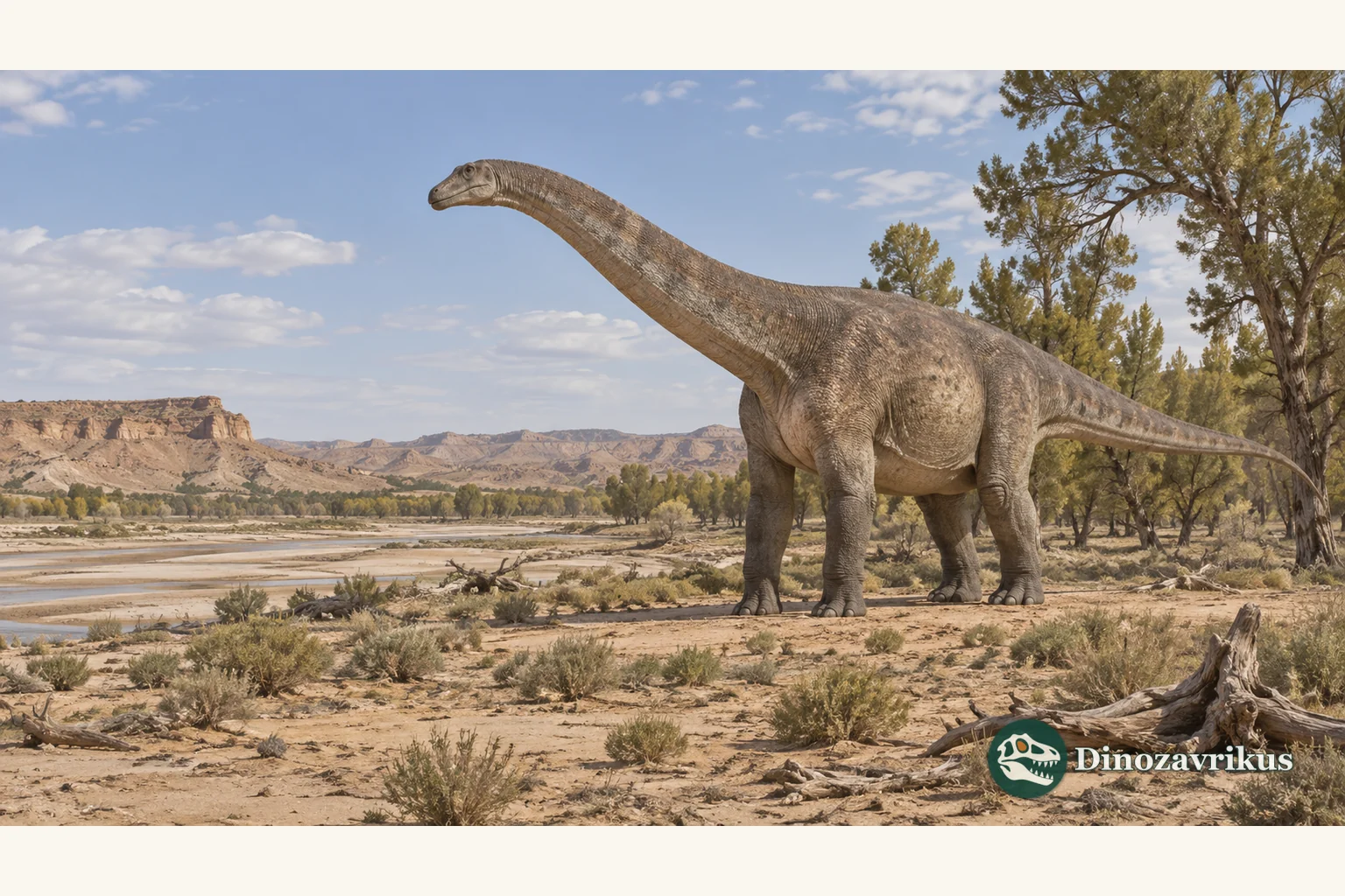 Quaesitosaurus reconstructed on a Late Cretaceous Gobi floodplain