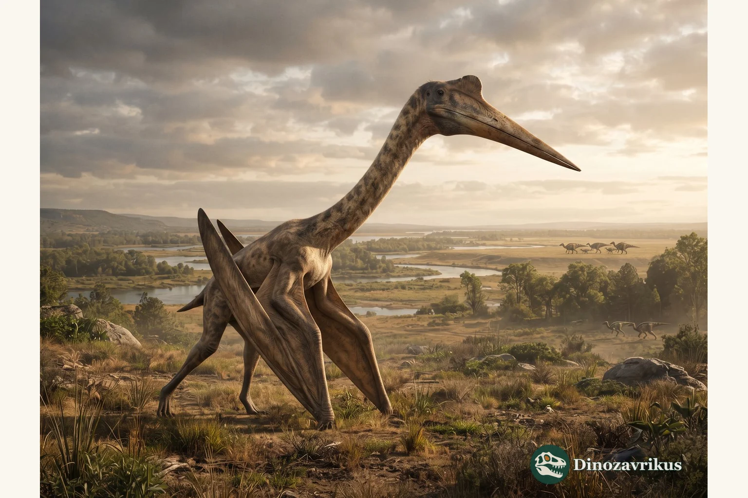 Quetzalcoatlus reconstructed standing on all four limbs