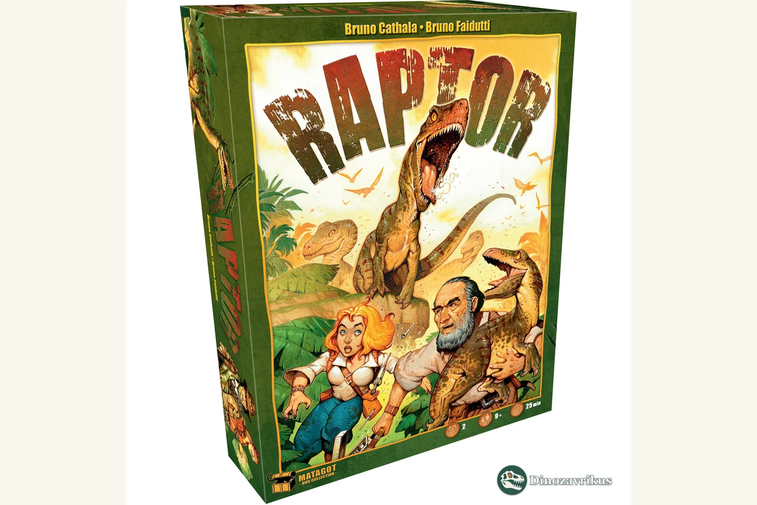 English-language cover artwork for the Raptor board game