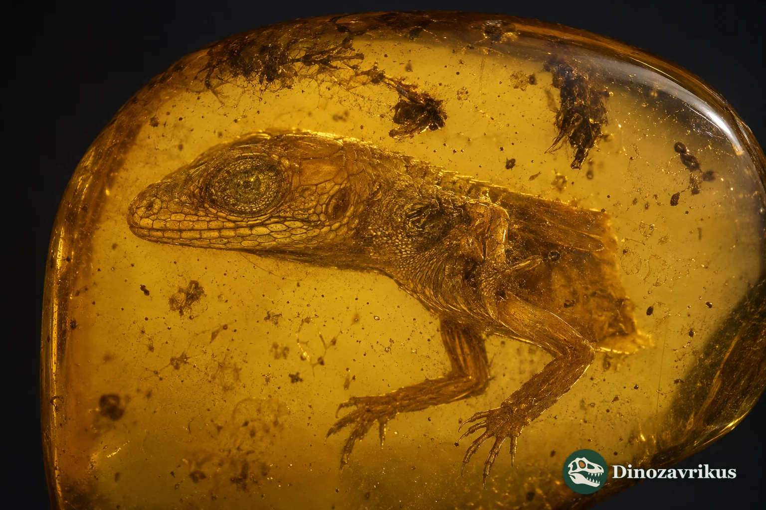 Three-dimensionally preserved juvenile lizard head and forelimbs of Retinosaurus hkamtiensis in amber