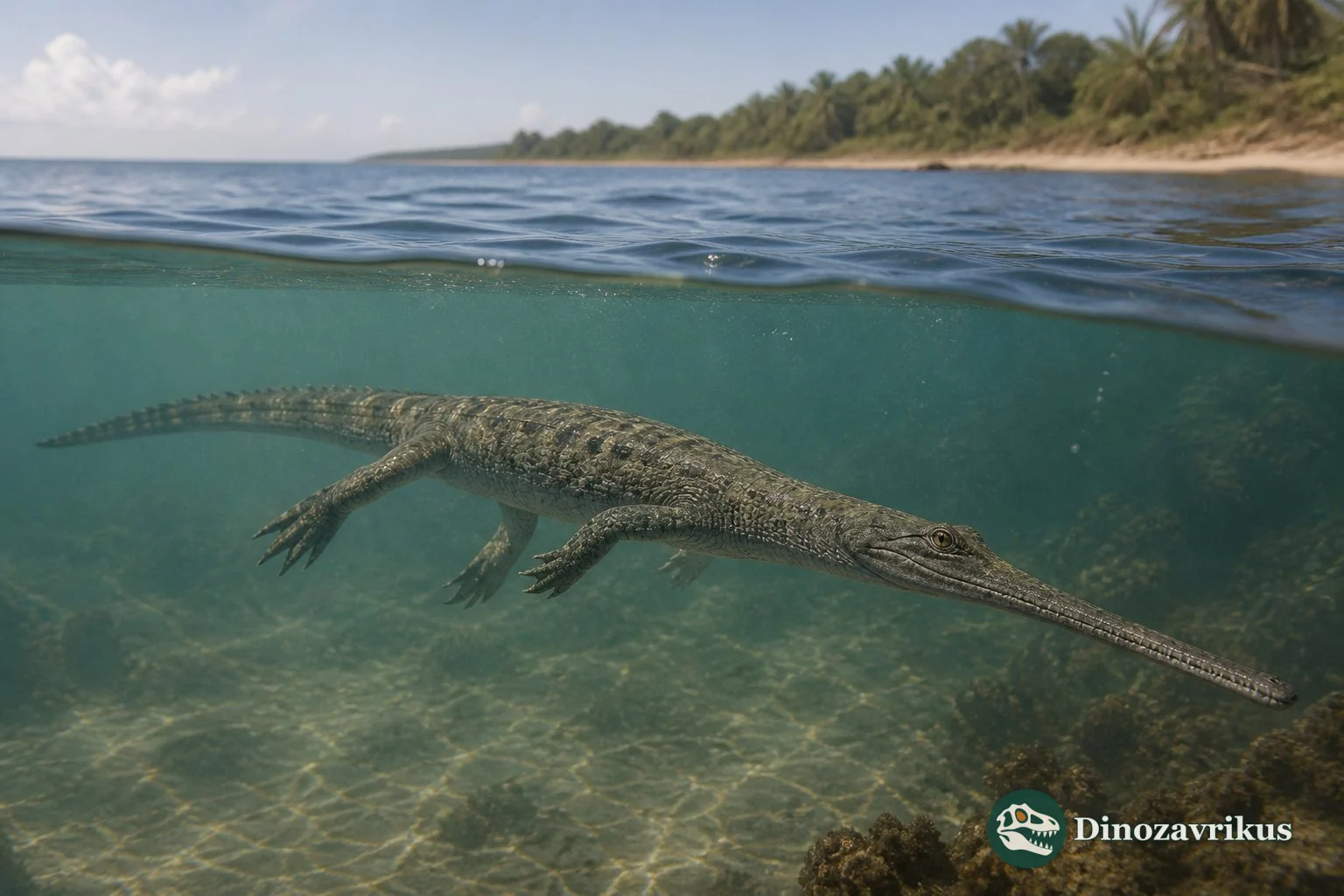Rhabdognathus aslerensis reconstructed in a Paleocene coastal channel in Mali