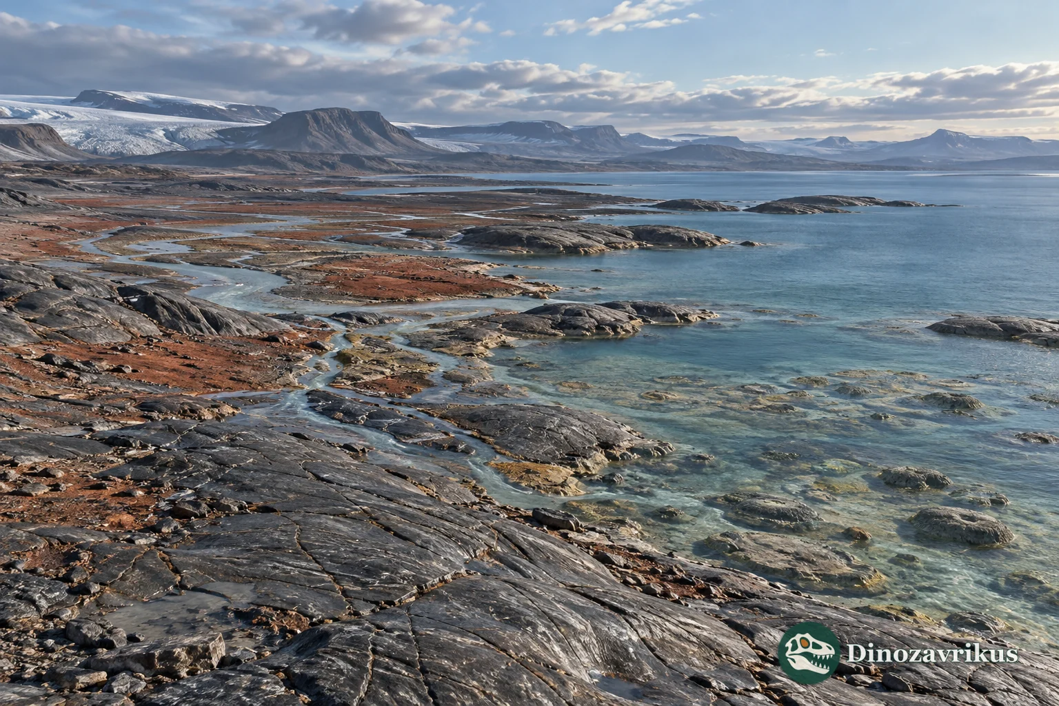 Bare rock and meltwater on a Rhyacian postglacial coast