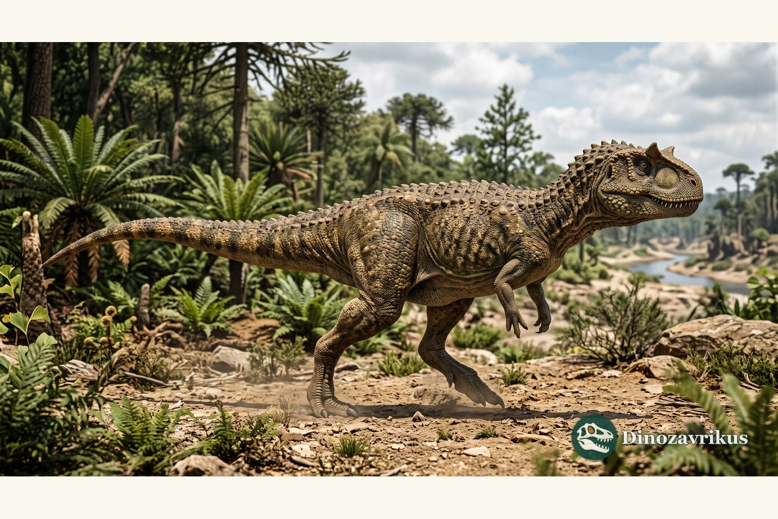 Scientific reconstruction of Rugops in a Cretaceous landscape of Niger