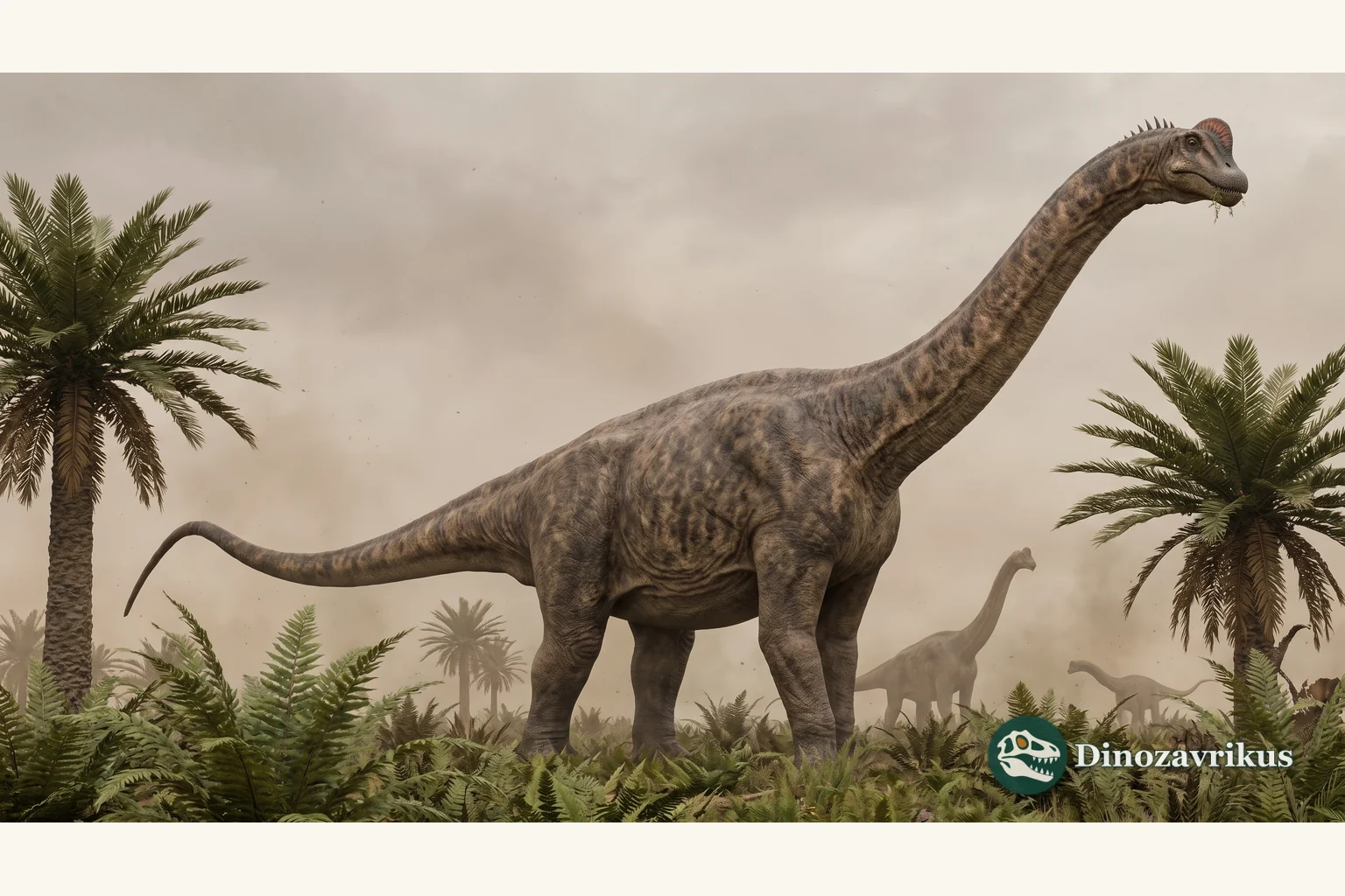 Artistic reconstruction of Sarahsaurus in a seasonal Early Jurassic Kayenta landscape