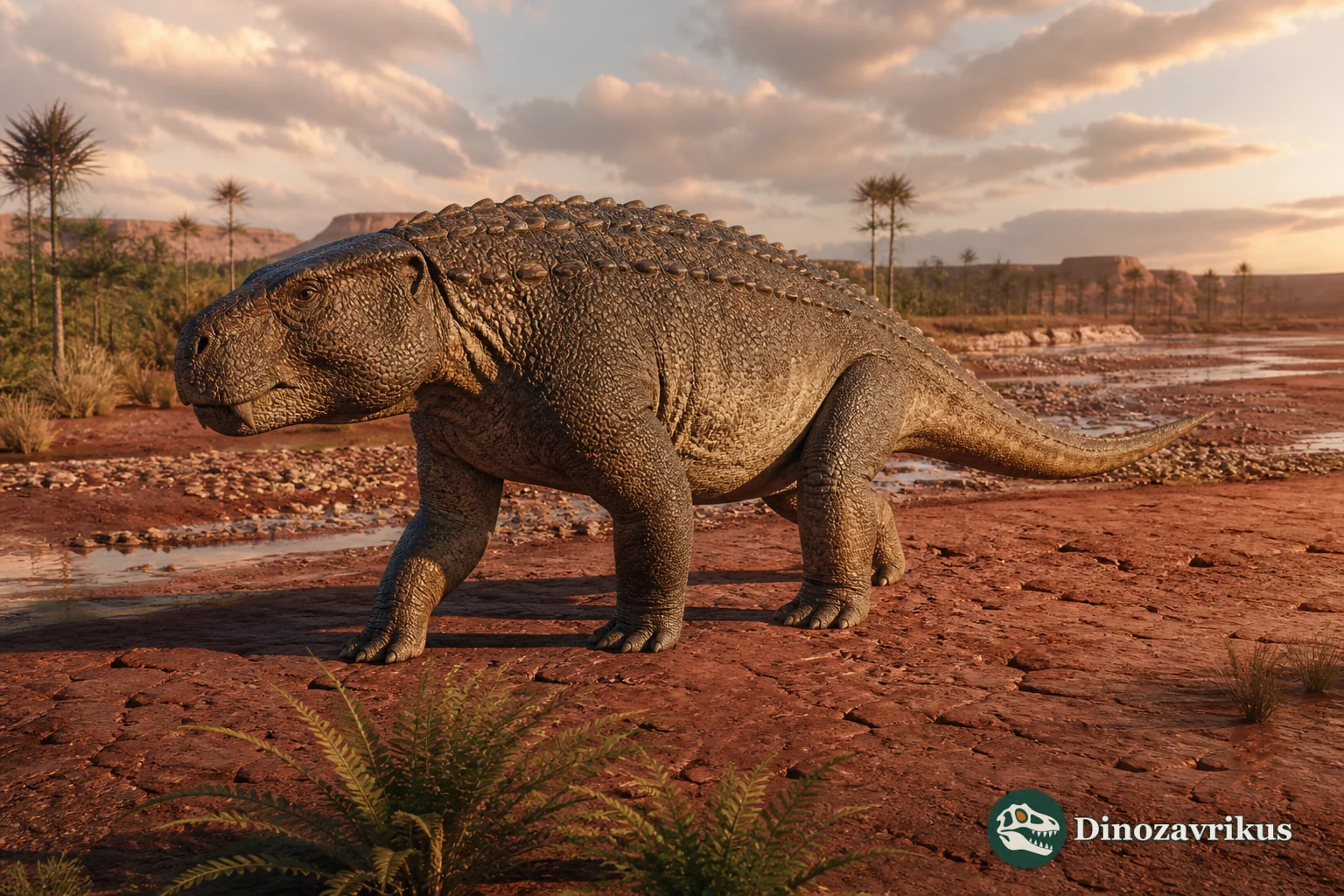 Saurosuchus reconstructed as a large terrestrial predator on a Triassic floodplain in Argentina