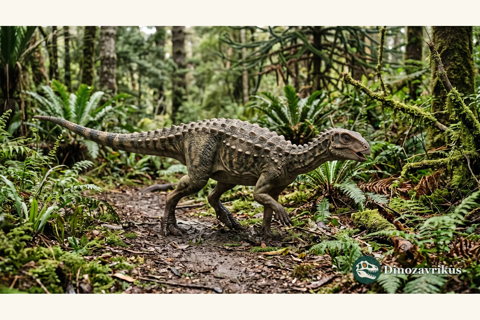 Scutellosaurus reconstructed in a seasonal Early Jurassic river valley