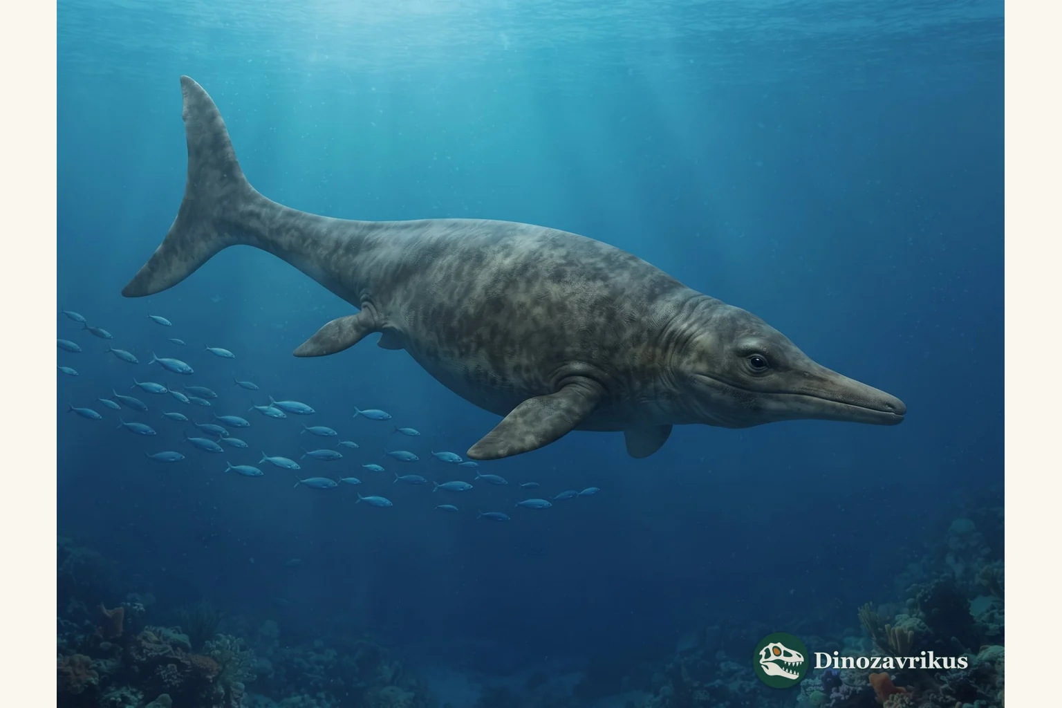 Shonisaurus reconstructed swimming through the Late Triassic sea