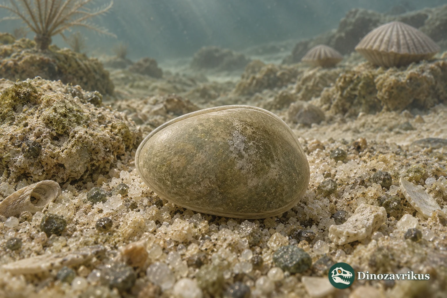 Enlarged Silenites-like ostracod on a Permian marine seafloor