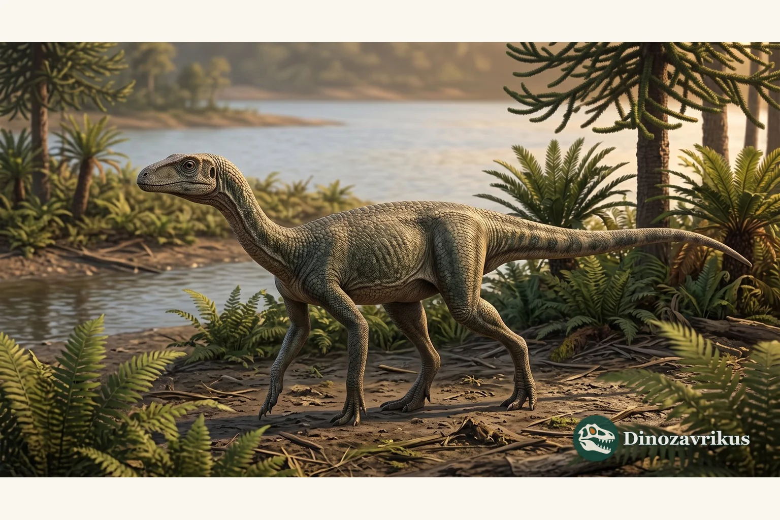 Illustrative reconstruction of Silesaurus opolensis in the Late Triassic floodplains of Poland