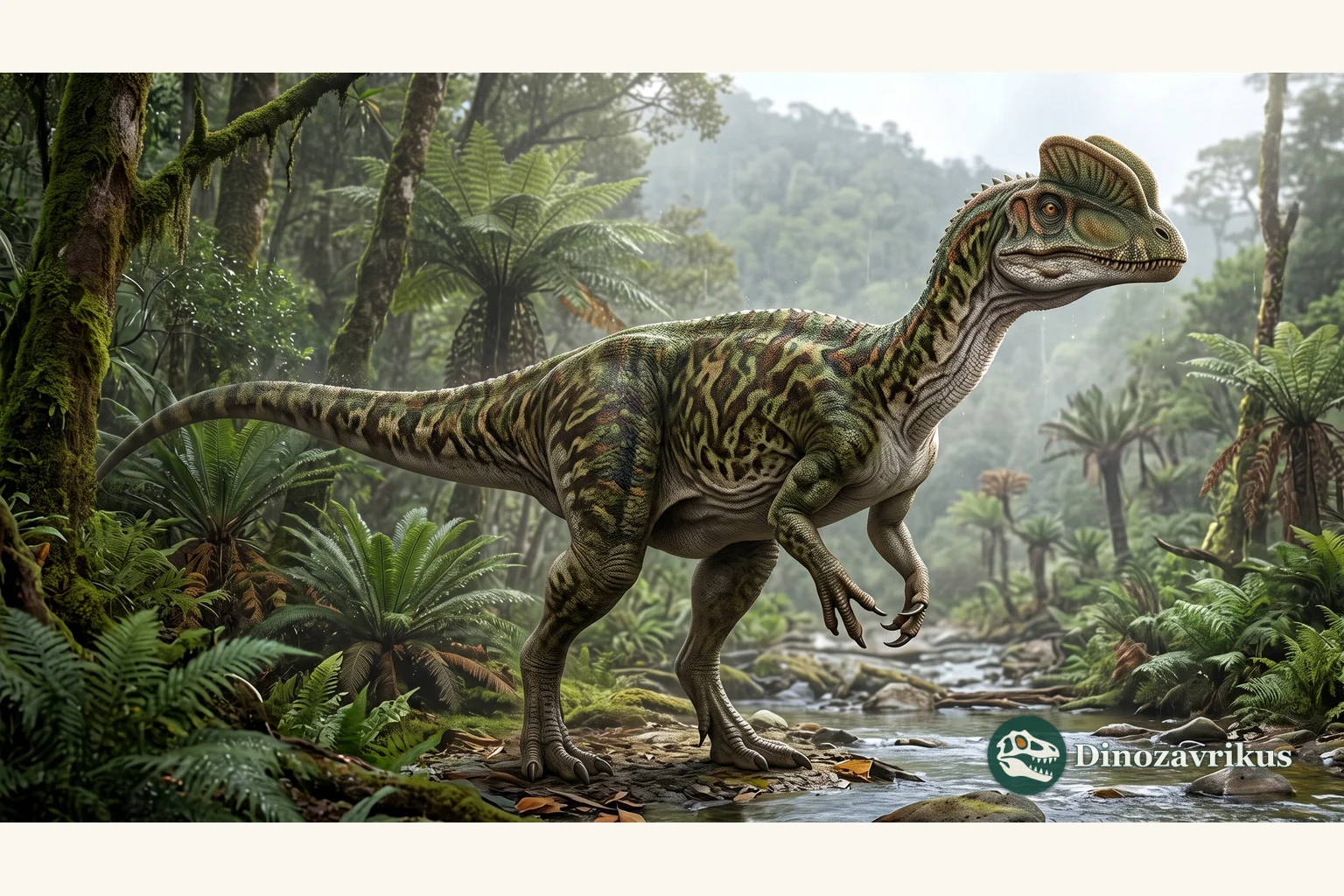 Illustrative reconstruction of Sinotyrannus in an Early Cretaceous forest