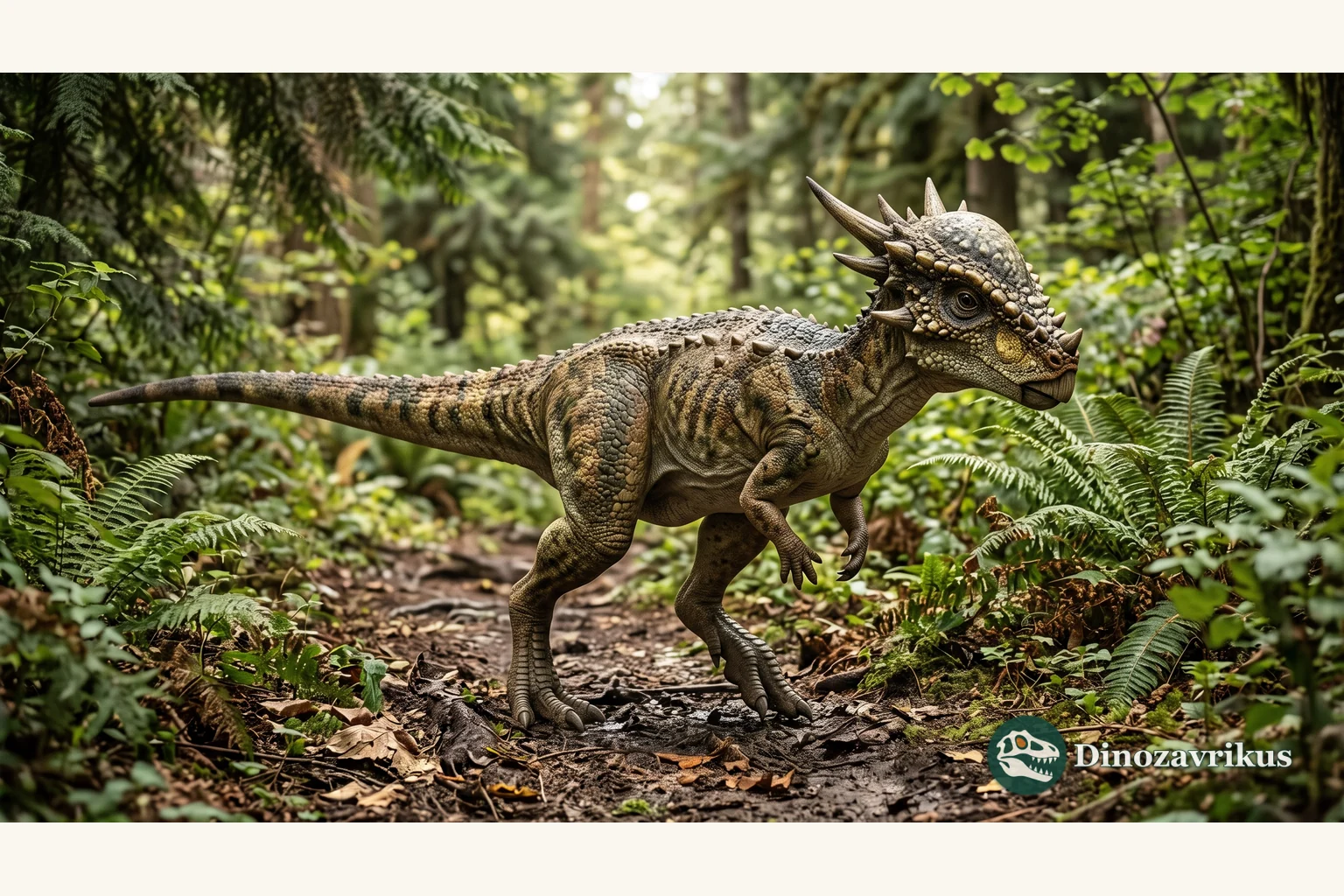 Illustrative reconstruction of Stegoceras in a Campanian landscape of Alberta