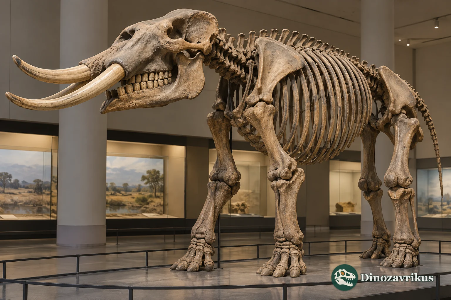 Illustrative reconstructed gomphothere skeletal mount