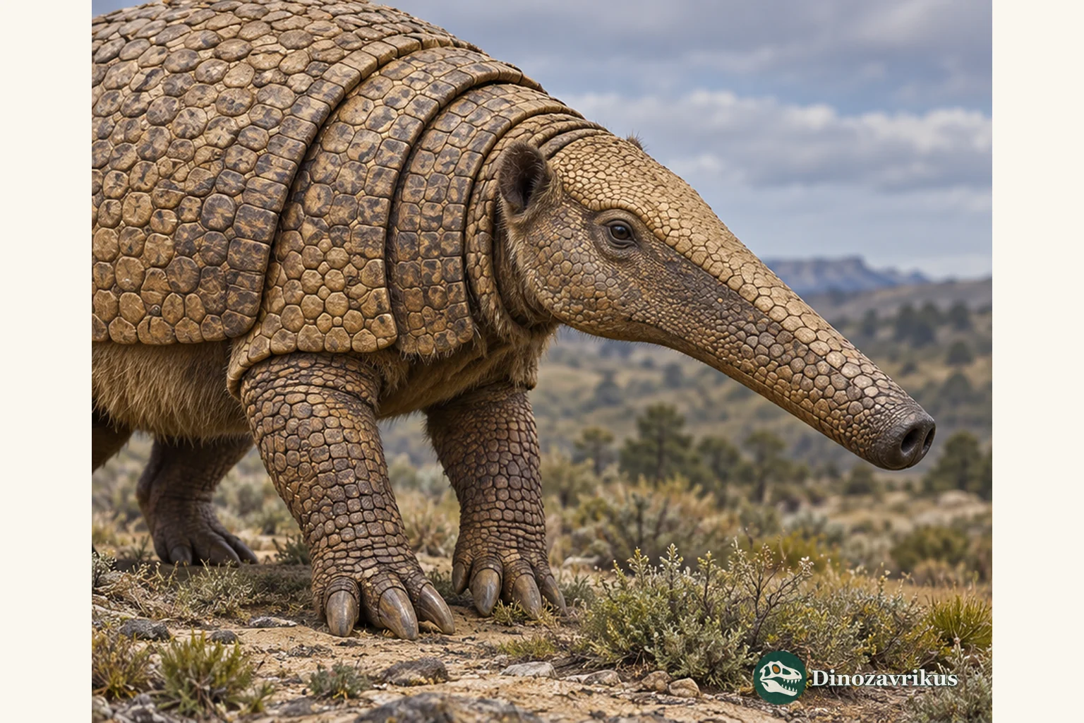 A teaching reconstruction of the Stegotherium skull and front armour
