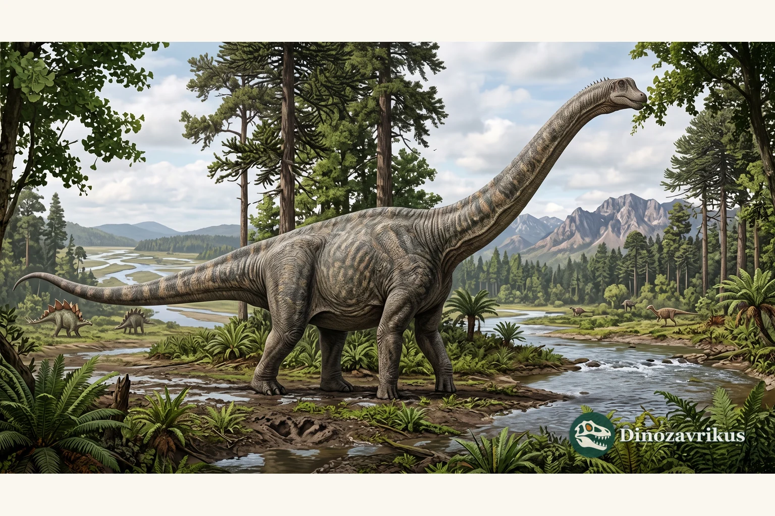 Supersaurus reconstructed on a Late Jurassic river plain