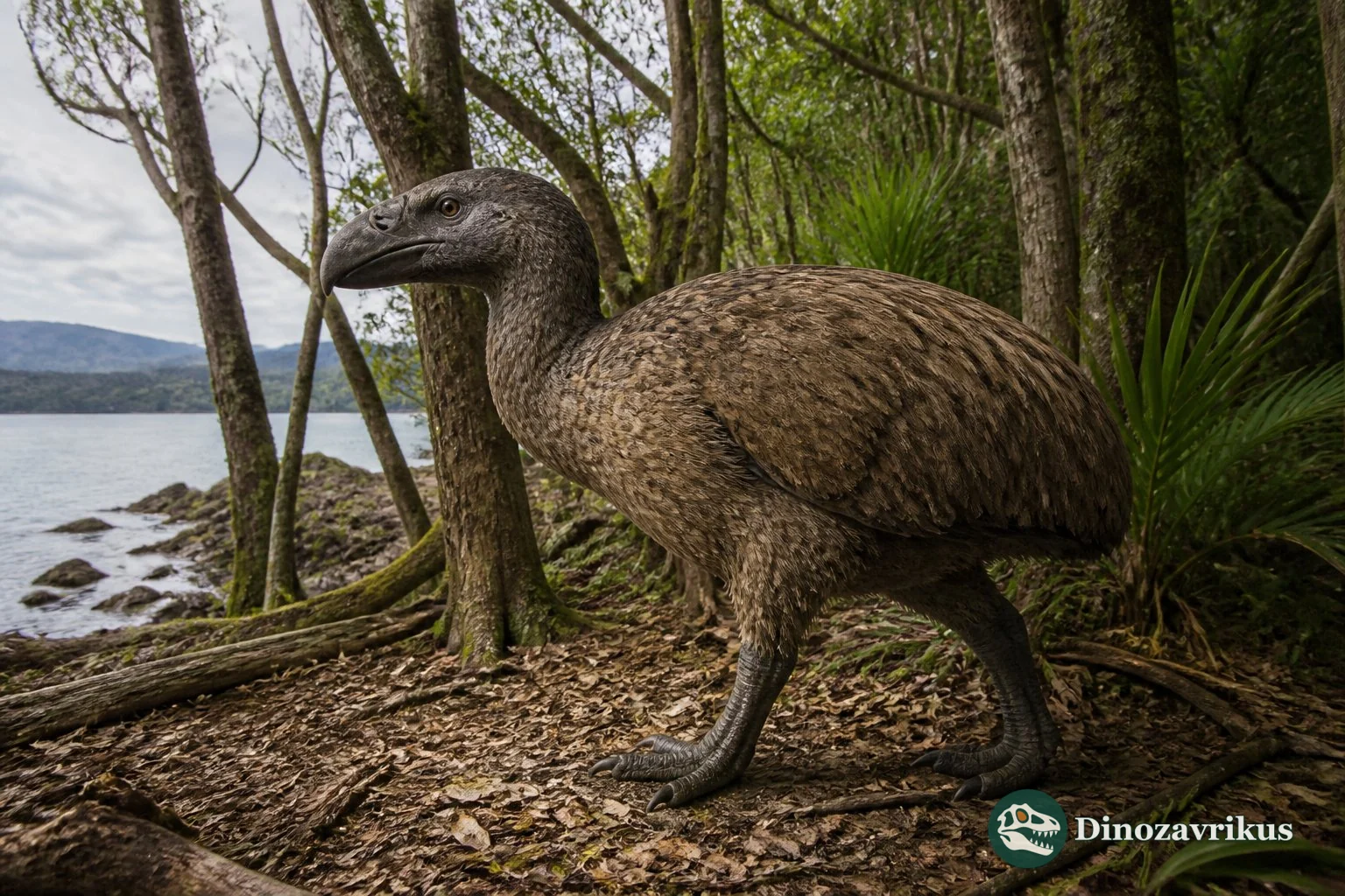 Sylviornis neocaledoniae reconstructed in a New Caledonian forest