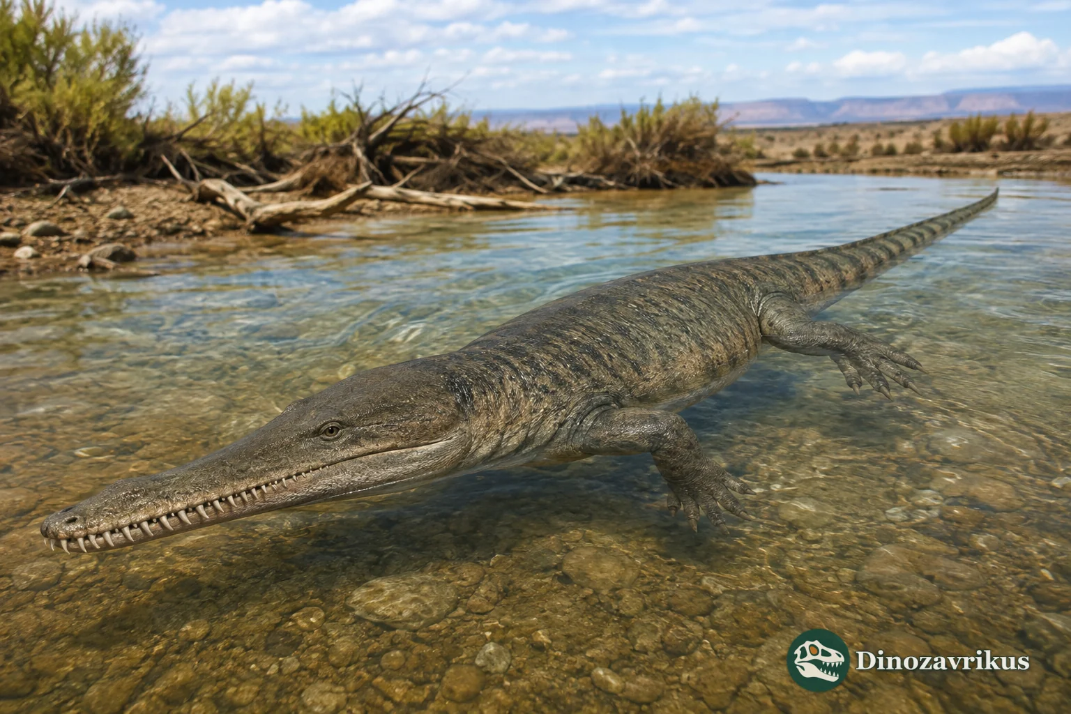 Tchoiria namsarai swimming through an Early Cretaceous Mongolian lake margin