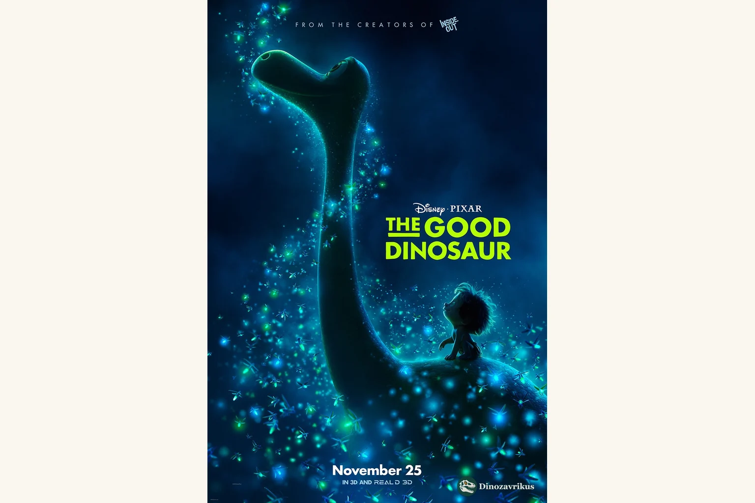 English-language poster artwork for Pixar's The Good Dinosaur