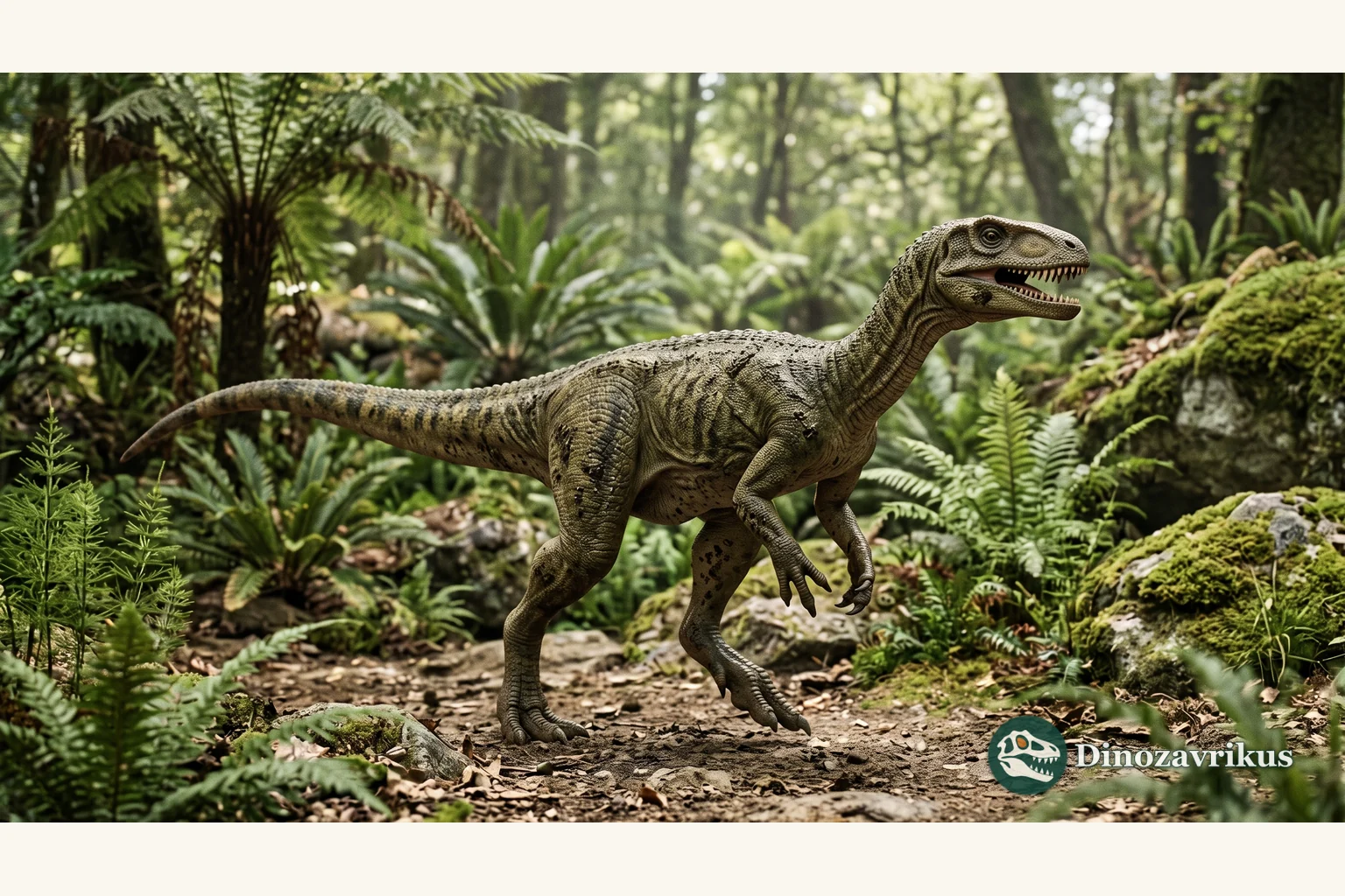Thecodontosaurus reconstructed on a Late Triassic limestone island