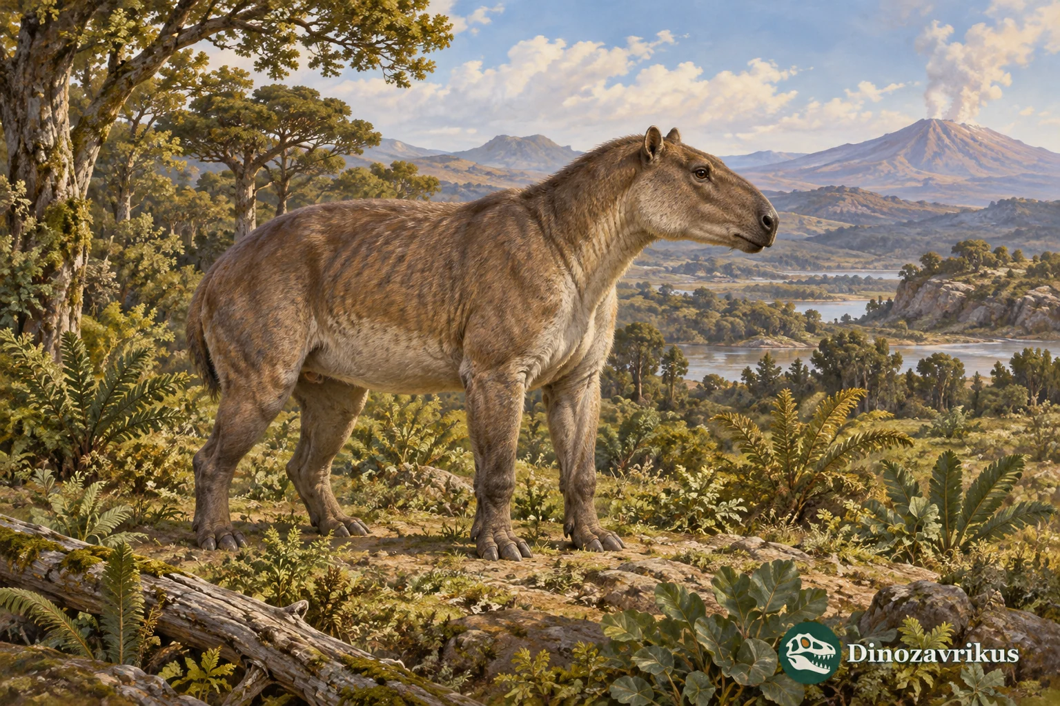 Artistic reconstruction of Thomashuxleya in a middle-Eocene Patagonian woodland