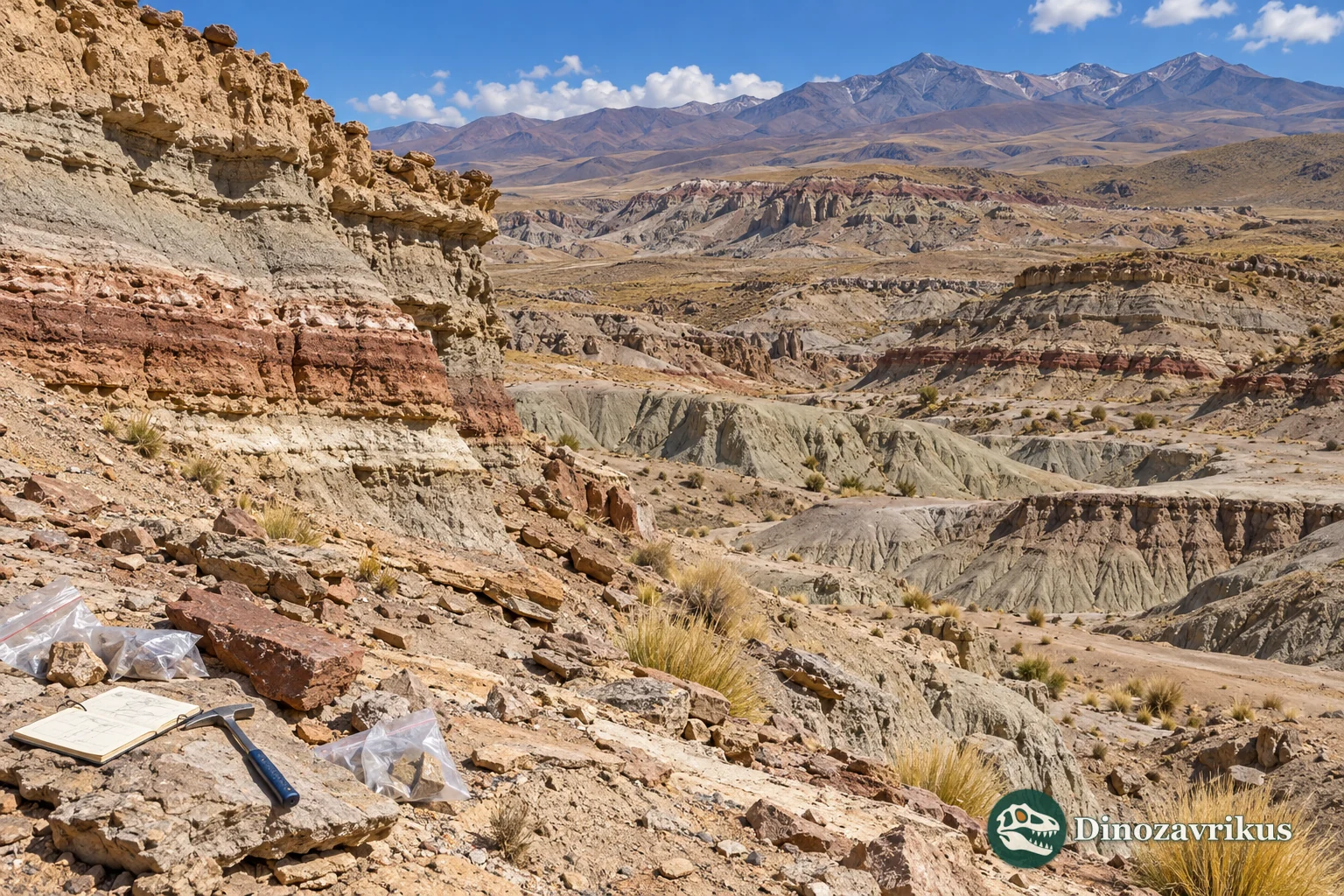Illustrative field setting among Andean foothill sedimentary outcrops