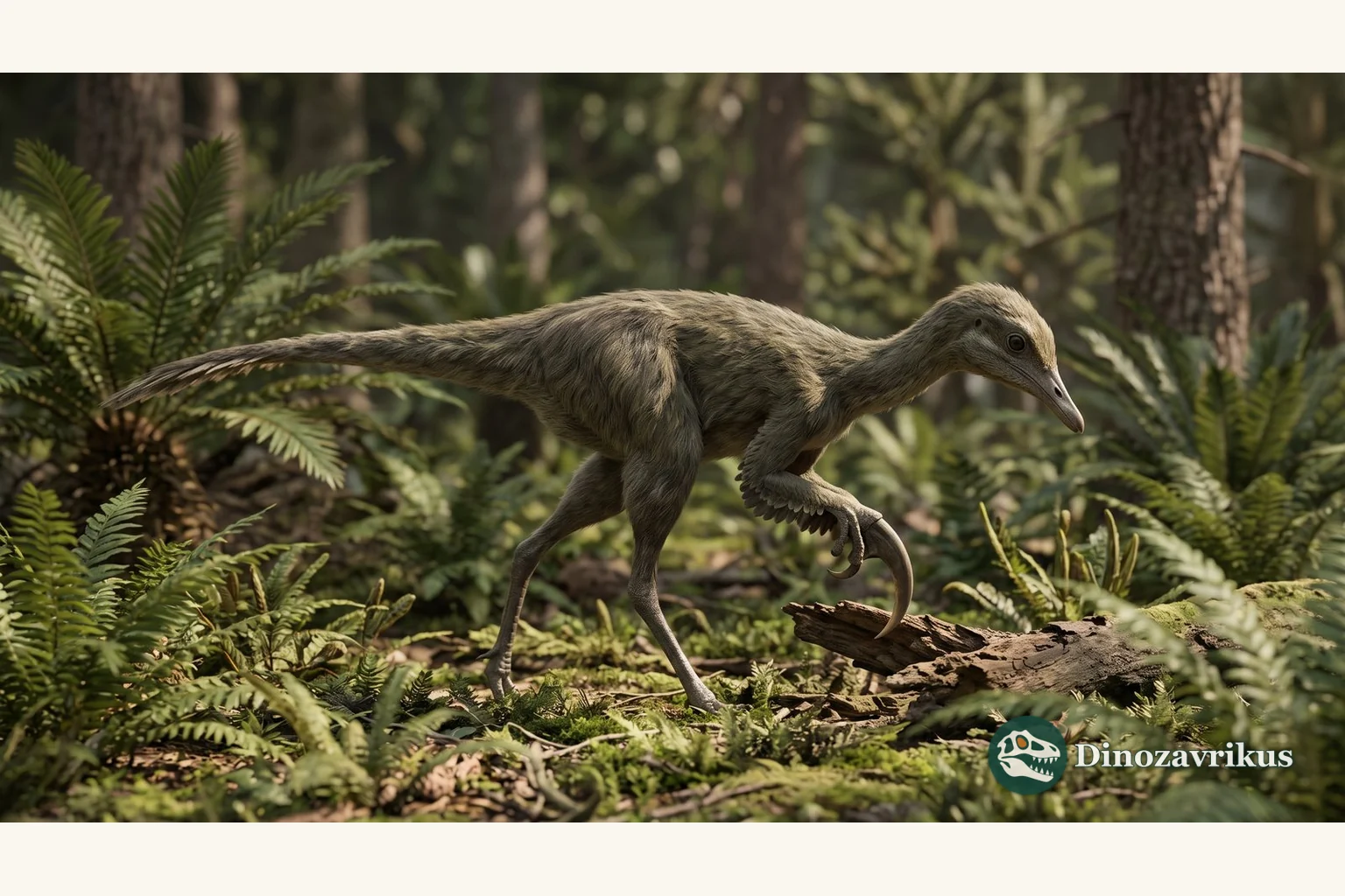 Feathered reconstruction of Trierarchuncus in the Hell Creek floodplain
