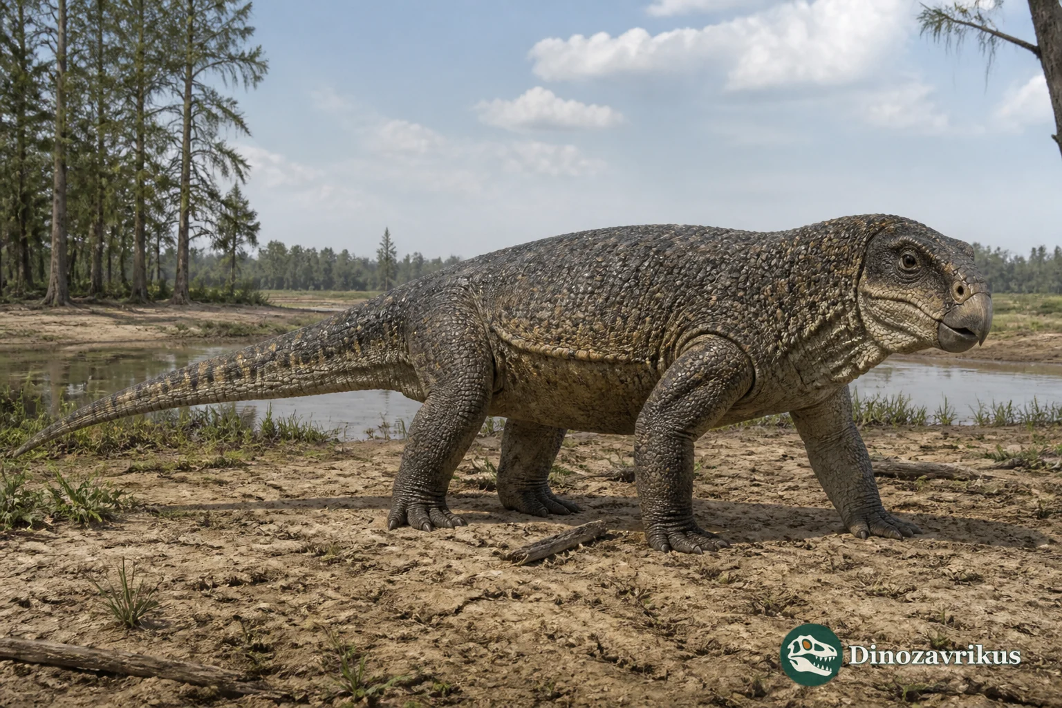 Trilophosaurus buettneri feeding among Late Triassic plants in Texas