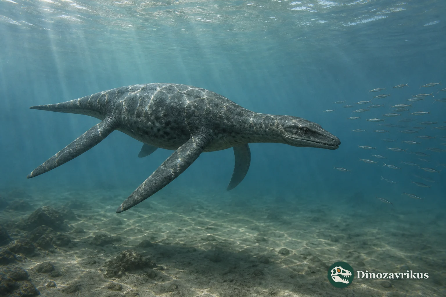 Trinacromerum bentonianum swimming through the Cretaceous Western Interior Seaway