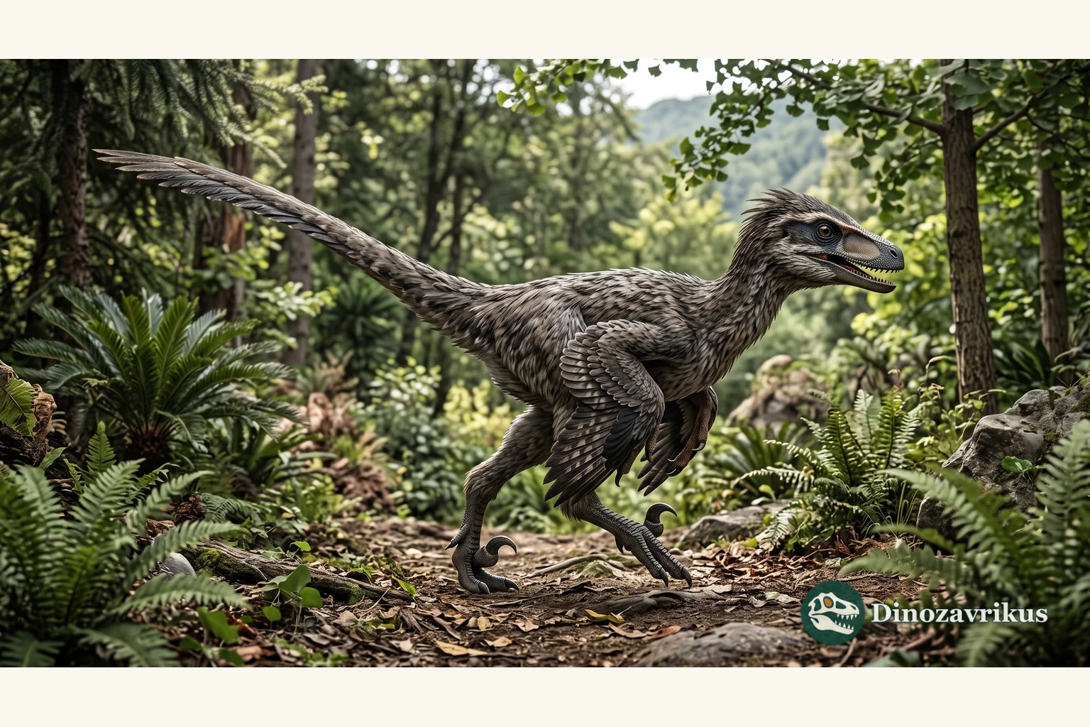 Illustrative reconstruction of Tsaagan in the Late Cretaceous Djadokhta environment