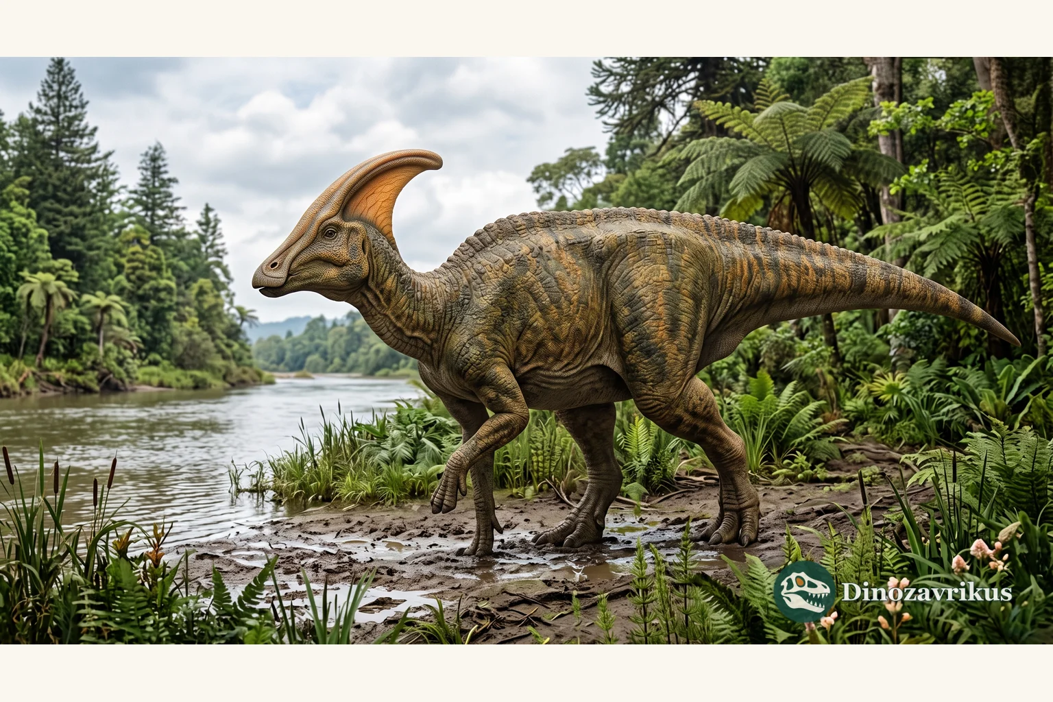 Tsintaosaurus reconstructed with a broad crest rather than an isolated horn