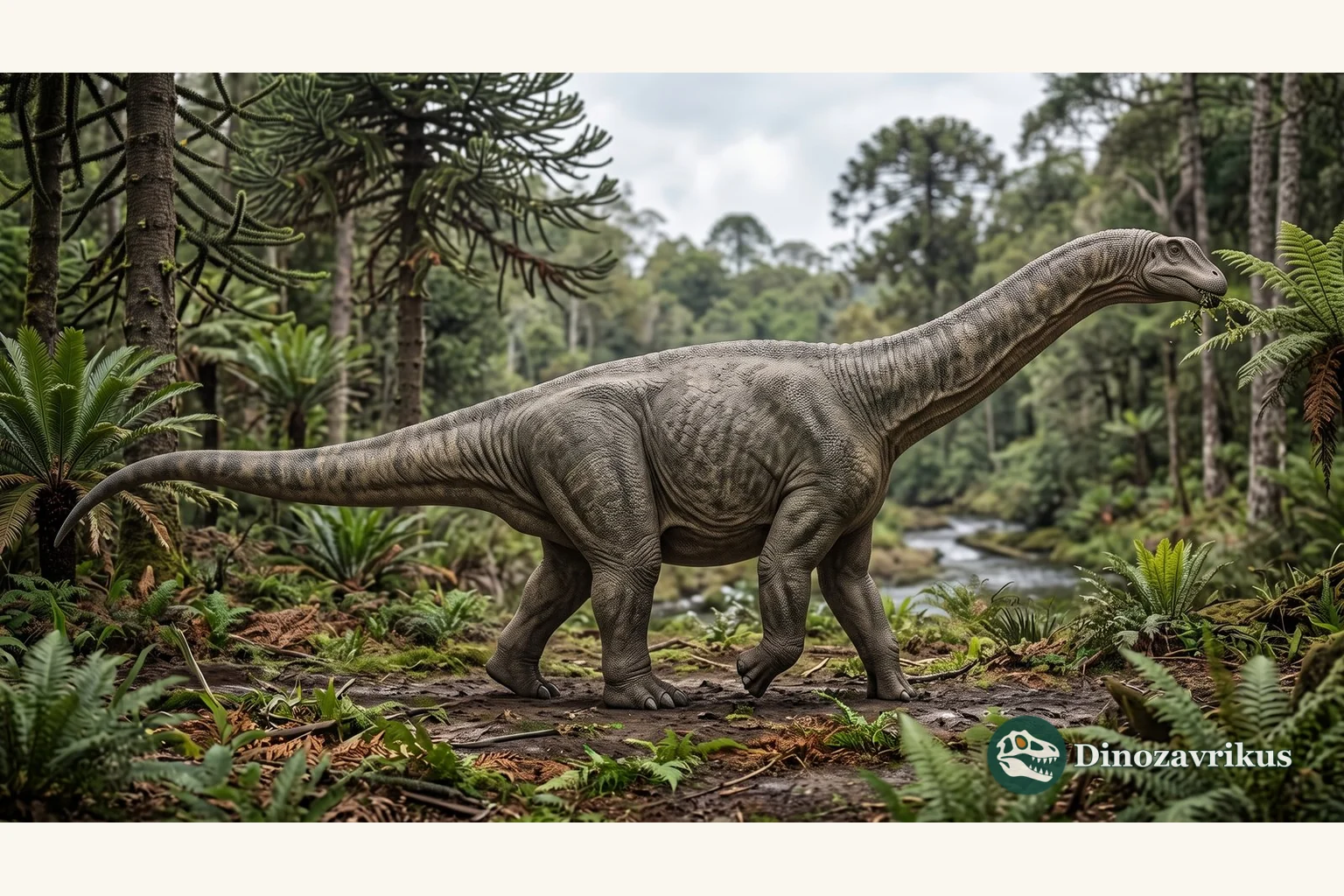 Illustrative reconstruction of Turiasaurus riodevensis in the Late Jurassic of Spain