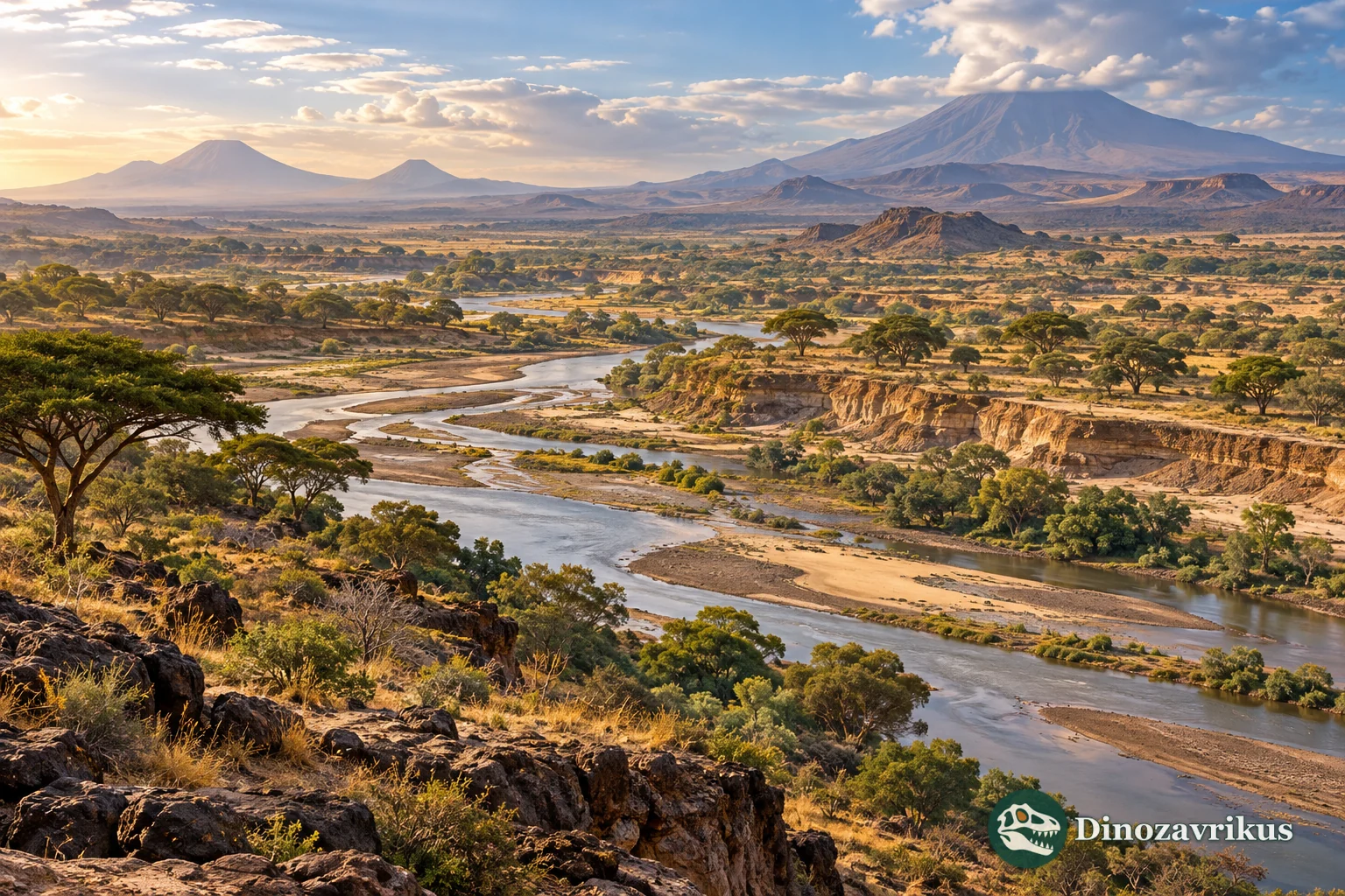 Imagined Pliocene Afar river landscape
