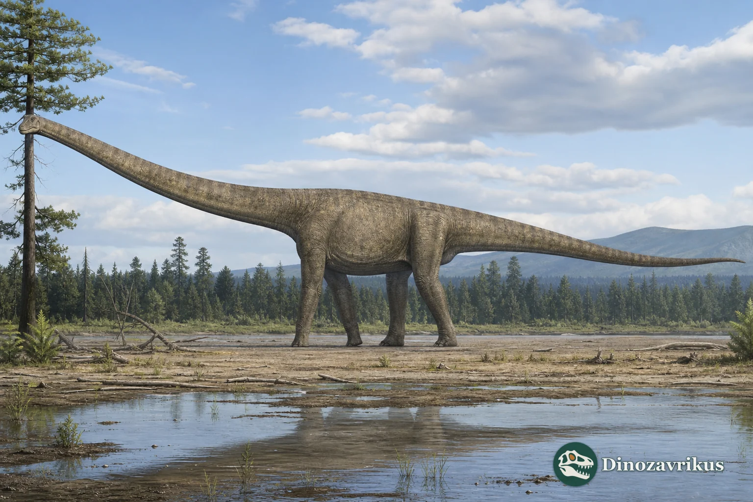 Illustration of a Supersaurus-like sauropod based on the vertebra historically named Ultrasauros