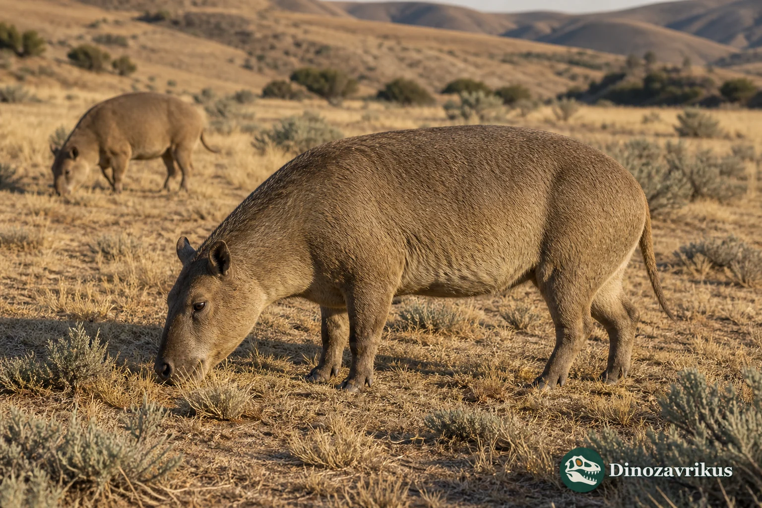 Ustatochoerus browsing in a late Miocene North American woodland