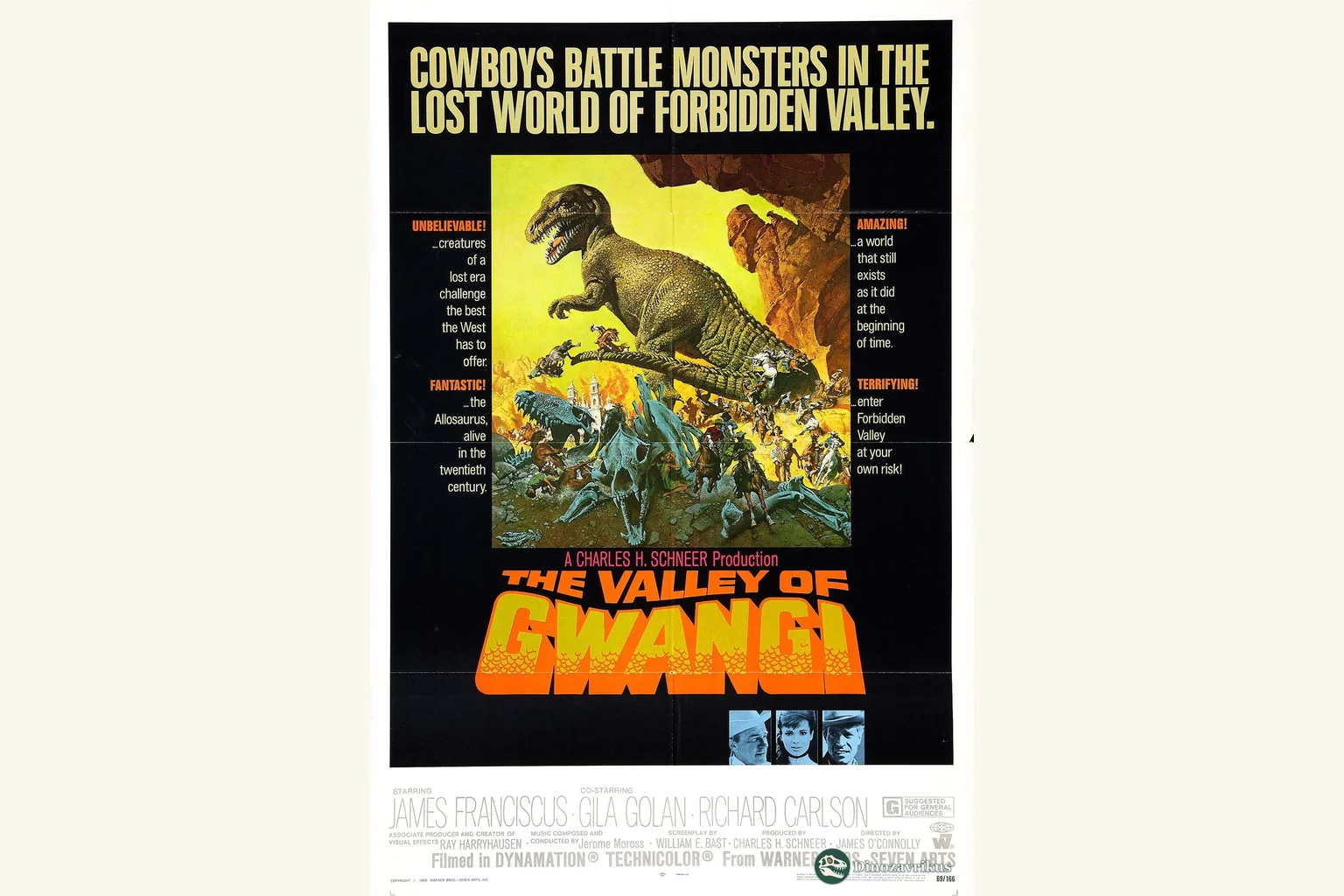 The original poster art for The Valley of Gwangi (1969)