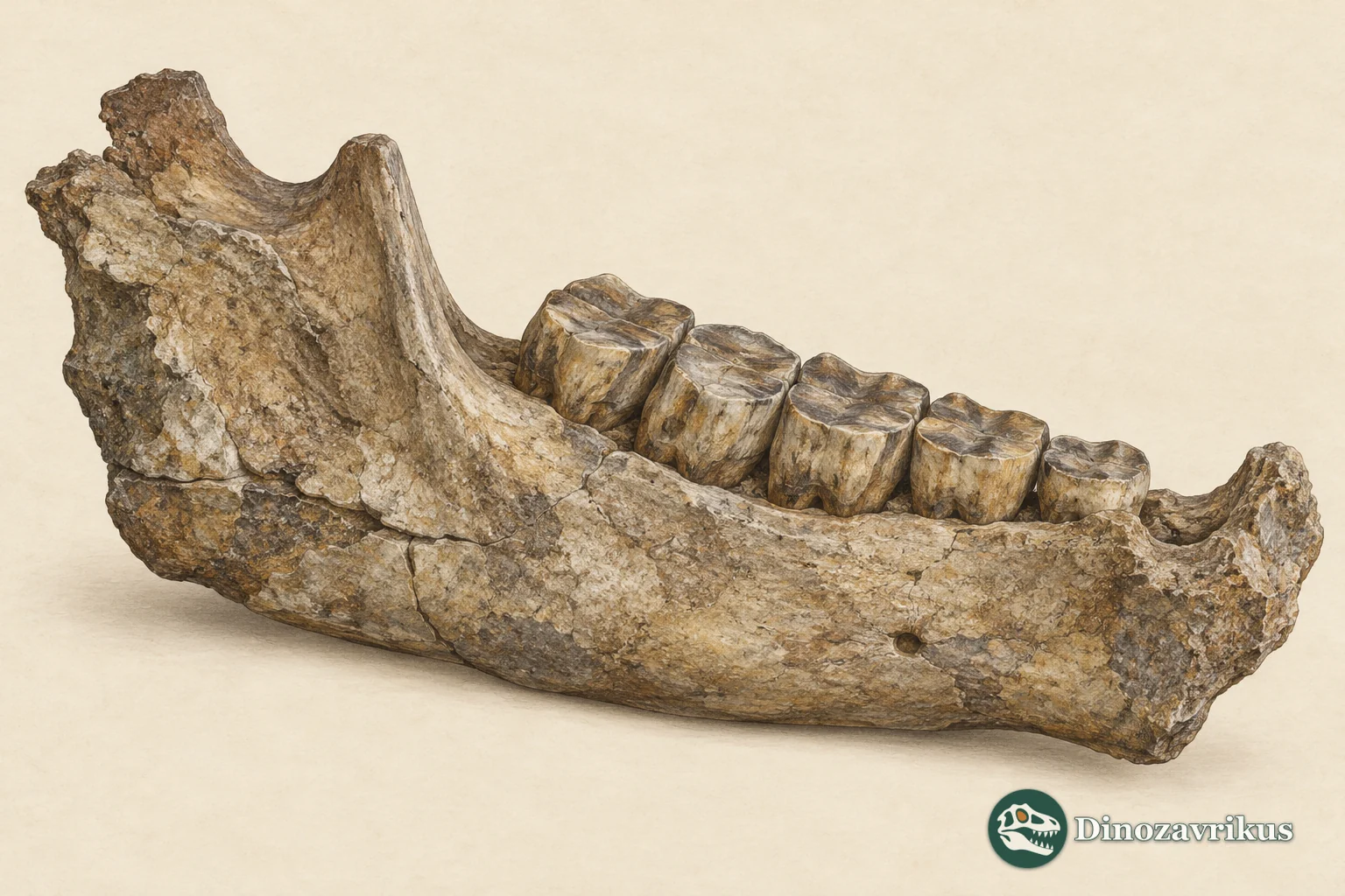 Conceptual illustration of a pampathere lower jaw