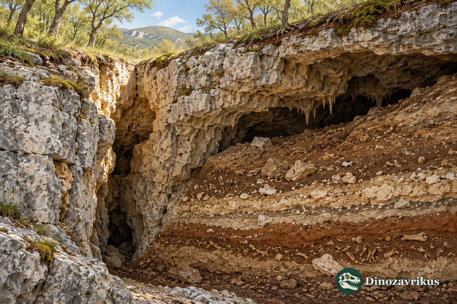 Imagined Hungarian limestone fissure deposit