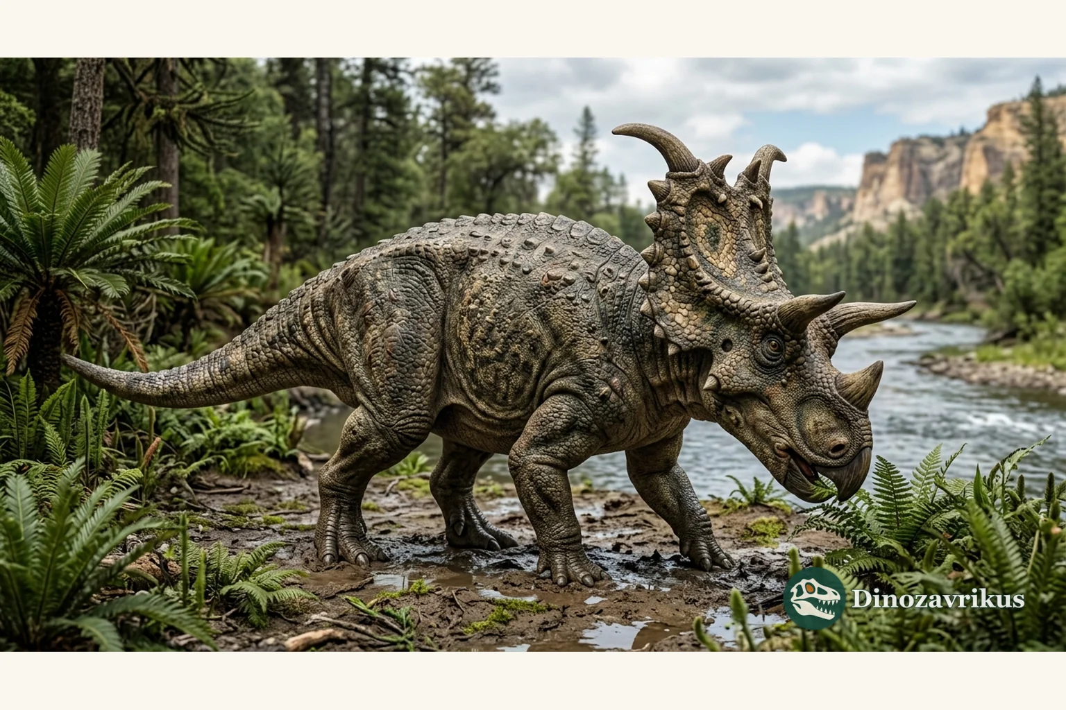 Illustrative reconstruction of Xenoceratops in the Late Cretaceous of Alberta