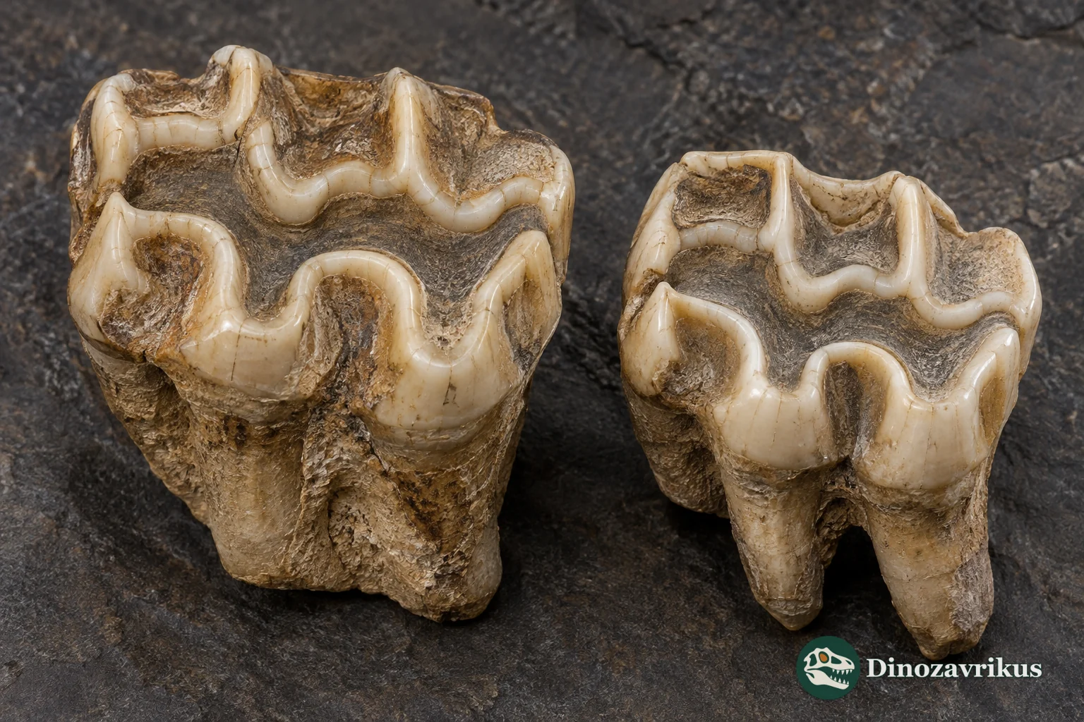 Conceptual macraucheniid fossil teeth