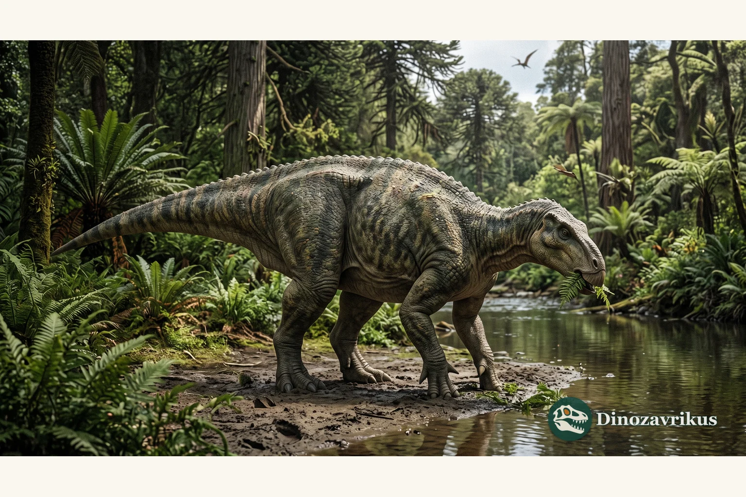 Scientific reconstruction of Yimenosaurus in an Early Jurassic landscape of Yunnan