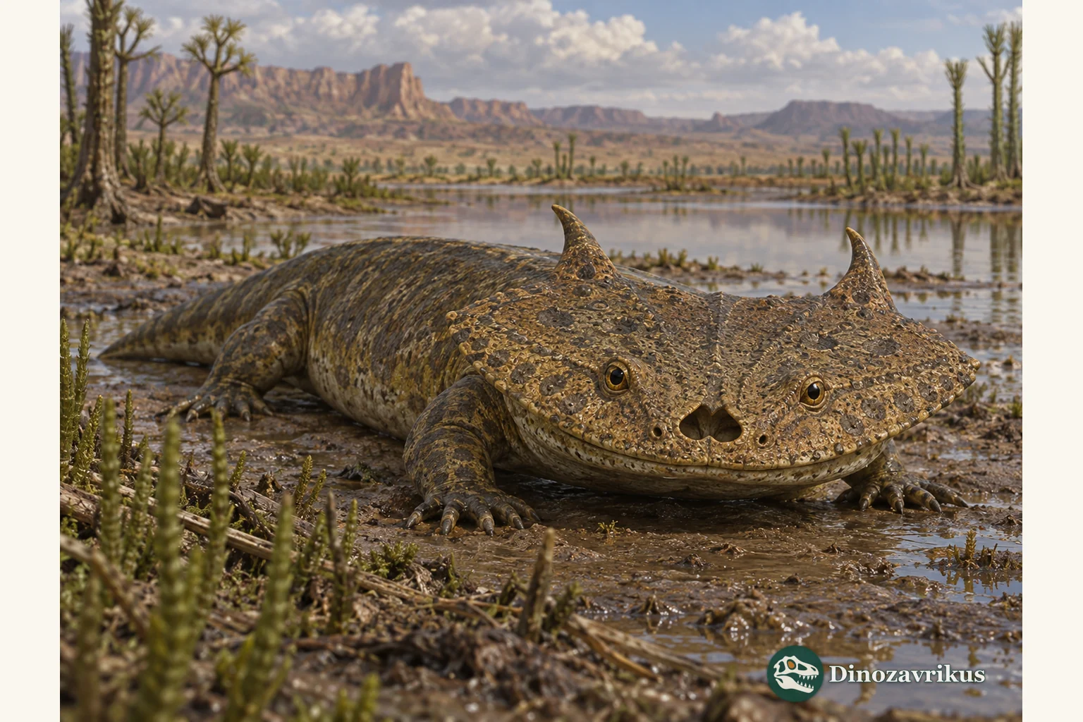 Zatrachys reconstructed on an early Permian floodplain