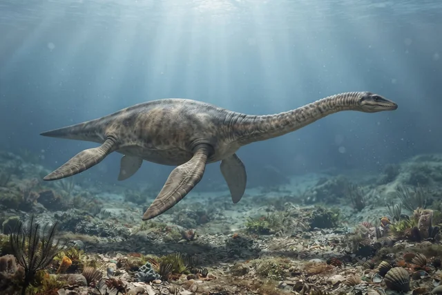 Clean catalogue illustration for Plesiosaurus
